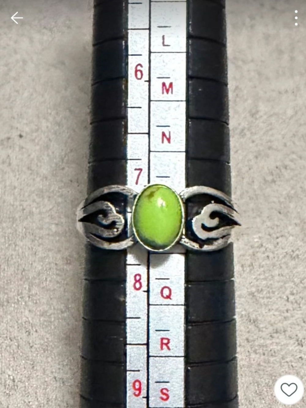 Sterling Silver Women's Ring with Lime Green Oval Stone